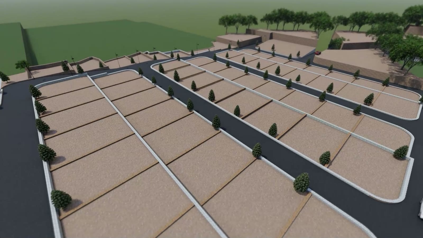 Plot terraces and street lighting