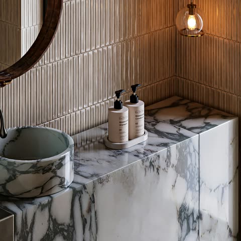 Marble bathroom vanity