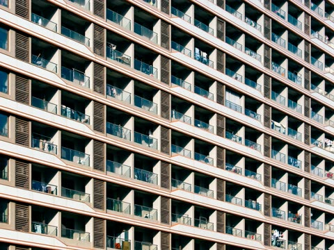 Repetitive balcony facade