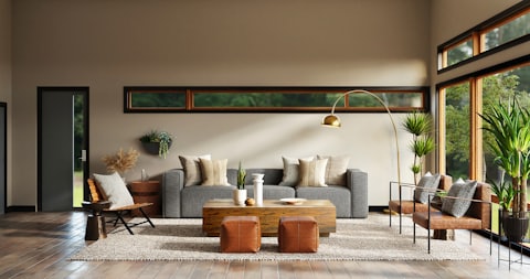 Green gallery wall living room